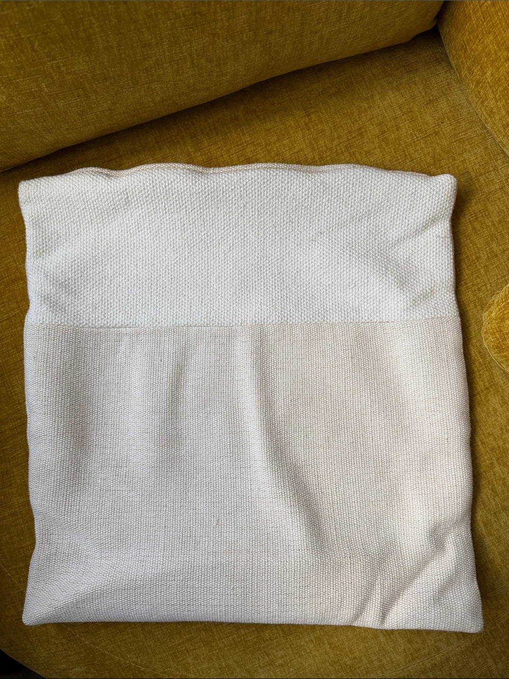 West Elm cotton/jute natural throw pillow cover 18x18”